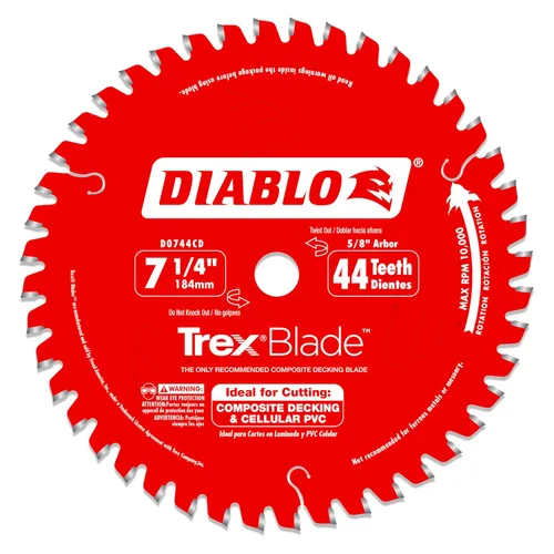 Vista 11 de Diablo TrexBlade - Hoja de sierra para compuestos y plástico, diámetro de 12 pulgadas, 84 dientes MTCG, eje de 1 pulgada, corte de .102 pulgadas