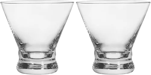 Vista 9 de Juego de 12 vasos de Martini – Copas de cóctel de diseño ceñido de 8 onzas con base pesada, construcción sin tallo para estabilidad – Vasos de barra