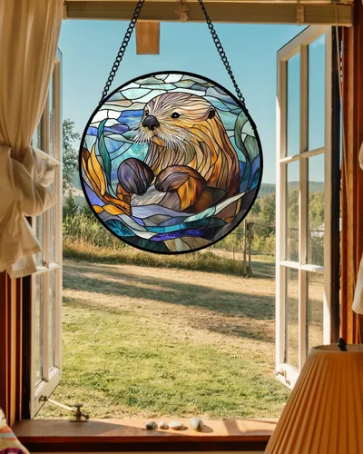 Vista 25 de Atrapasoles de Vidrio Manchado para Colgar en Ventana, Elefante Colorido para Capturar el Sol para Puerta, Decoración del Hogar, Atrapasoles