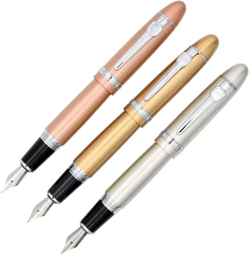 Vista 12 de Jinhao 159 - Pluma estilográfica pesada grande, 3 piezas en 3 colores (rojo, blanco, azul)