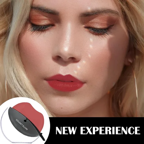 Vista 2 de DAGEDA Juego de lápices labiales de 3 colores, terciopelo mate, forma de labios perezosos, de larga duración, alta pigmentación, antiadherente