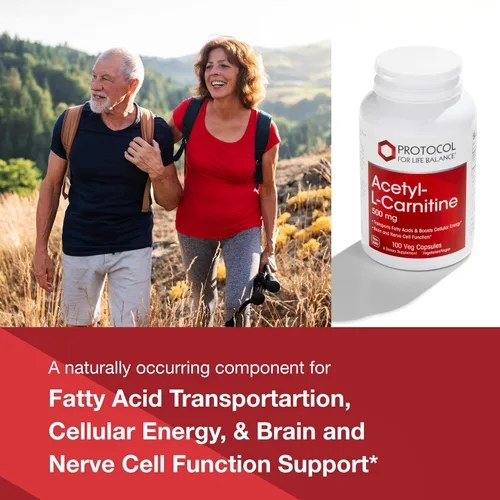 Vista 3 de PROTOCOL FOR LIFE BALANCE Acetil- L-Carnitina 500mg - Suplemento energético, nervio y apoyo cerebral - 100 cápsulas vegetales