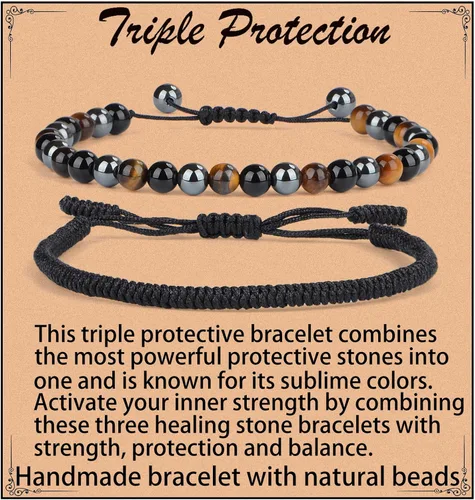 Vista 138 de LPBeads Pulsera de piedra natural hecha a mano de tamaño ajustable