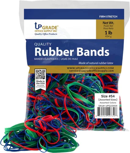 Bandas de goma para suministros de oficina, varios tamaños y colores, bolsa de 1 libra, EE. UU | Assorted Sizes, Red Blue Green, Color Coding