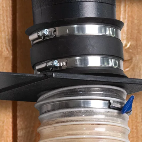 Vista 3 de POWERTEC 70148V - Manguito flexible de control de polvo de 2-1/2 pulgadas con abrazaderas de manguera de acero, conector de manguera, acoplador