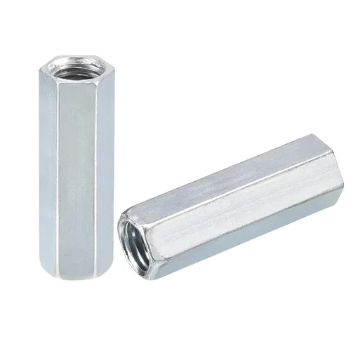Vista 10 de uxcell Tuercas de acoplamiento M6x10x18mm - Acoplador de varilla roscada hexagonal de acero al carbono galvanizado para muebles, electrónico