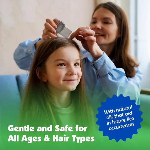 Vista 3 de Nit Free Kit profesional de piojos - Kit de 3 pasos Mousse 4oz, champú 8oz profesional acero inoxidable Terminator Comb