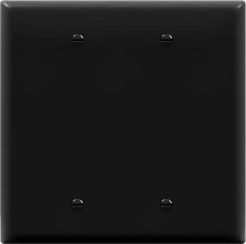 ENERLITES Placa de pared doble en blanco, acabado brillante, tamaño mediano de 2 bandas, 4.88 x 4.92 pulgadas, policarbonato termoplástico