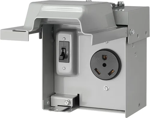 Vista 9 de SURAIELEC Caja de toma de corriente de 30 amperios para RV, caja de toma de corriente eléctrica cerrada y con candado para receptáculo RV/EV NEMA