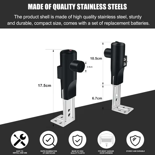 Vista 3 de Sensor de puerta de garaje, kit de vigas de seguridad para puerta de garaje GSTB-R STB-BL, para reemplazo del sensor de puerta de garaje Genie