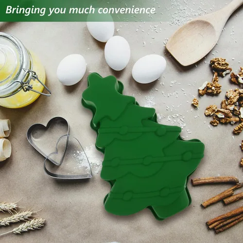 Vista 6 de Molde para pastel de árbol de Navidad, moldes de silicona para hornear de Navidad de 11.8 pulgadas para fiestas navideñas