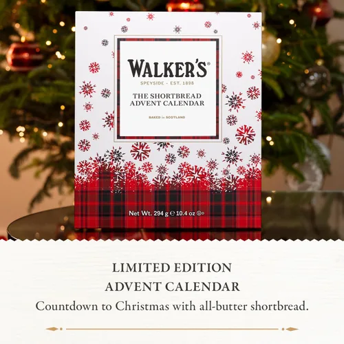 Vista 2 de Calendario de Adviento 2025 de Walker’s con galletas Shortbread de Escocia - 24 unidades (10.4 oz) - Caja de galletas de edición limitada