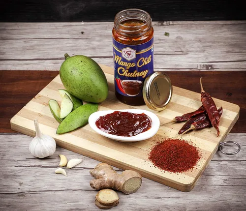 Vista 8 de TAJ Gourmet Chutney de chile y mango (Mango Chile), 320g (11.2oz)