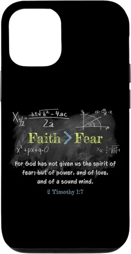 Vista 28 de Faith > Fear 2 Timothy 1:7 Christian Verse Math Equation Case for iPhone 17