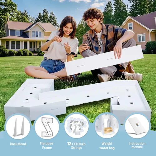 Vista 142 de Marquesina de 3 pies con números iluminados 0, decoración de fiesta, letras grandes iluminadas con bolsa de agua pesada, juego de tablas de espuma