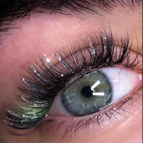 Vista 3 de Pestañas postizas de diamante con diamantes de imitación brillantes para maquillaje, extensiones de pestañas individuales, racimo de pestañas