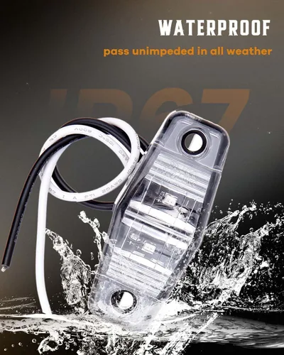 Vista 5 de cciyu Luces LED de 2.5 pulgadas para remolque y camión, 6 lentes transparentes rojas, a prueba de golpes, plástico ABS, 12 V, montaje en superficie