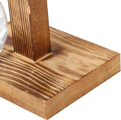 Vista 9 de Asixxsix Terrarios de plantas con soporte de madera, soporte retro para macetas hidropónicas de escritorio con 4 bombillas para propagar plantas