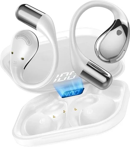 Auriculares inalámbricos blancos con sonido HiFi, micrófono ENC, control táctil, IPX7 impermeable