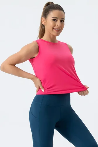 Vista 5 de THE GYM PEOPLE Tops de entrenamiento para mujer en seda de hielo de secado rápido sin mangas