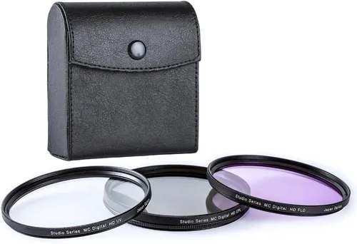 Kit de filtros de 3 piezas con revestimiento múltiple de 2.283 in (UV-CPL-FLD) para DSLR Canon EOS Rebel 70D 77D 80D 90D T8i T7 T7i T6i T6s T6 T5i