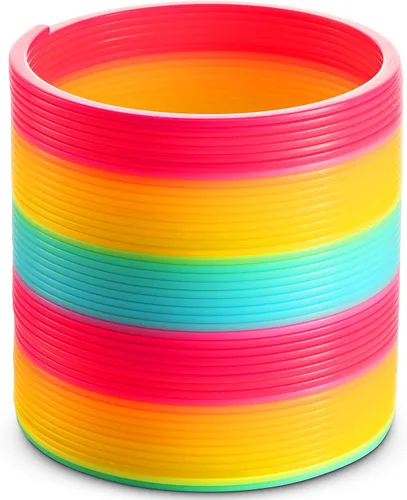 Bedwina Jumbo Rainbow Spring Coil Toy - Bobina de resorte gigante de plástico de 6 pulgadas para niños, juguetes de primavera grandes para niños y