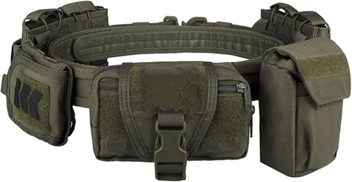 Vista 6 de Tactical Battle Belt Quick Release with Accessories Pouches 7 in 1 Belt for Men