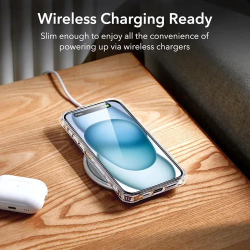Vista 6 de ESR Funda para iPhone 15, protección de grado militar con esquinas que absorben los golpes, parte trasera acrílica resistente a los arañazos