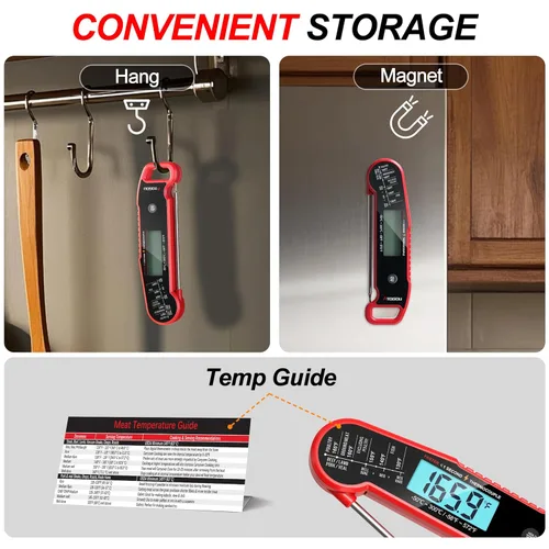 Vista 9 de Atogou Termómetro Profesional para Alimentos y Carne, Lectura Instantánea de 1 Segundo y Precisión de ±0.5℉, Sensor de Termopar, Termómetro Digital