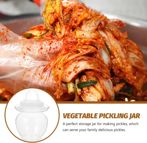 Vista 4 de Tanque Fermentación Contenedor de pepinillo Tarro de fermentación de plástico Crock Pickle Pot Tarro de fermentación de alimentos claros