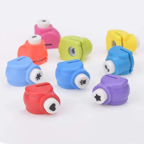 1 paquete de mini perforadores de papel de 0.98 pulgadas, coloridos manualidades, perforadores de papel para álbumes de recortes, manualidades,