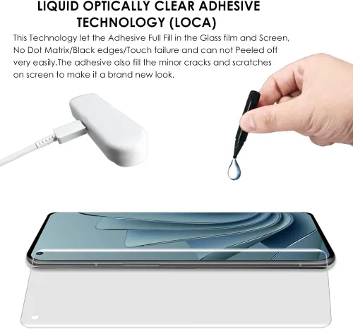 Vista 8 de OnePlus 10 Pro - Protector de pantalla mate, tecnología de dispersión líquida, antideslumbrante, desbloqueo de huellas dactilares, vidrio templado