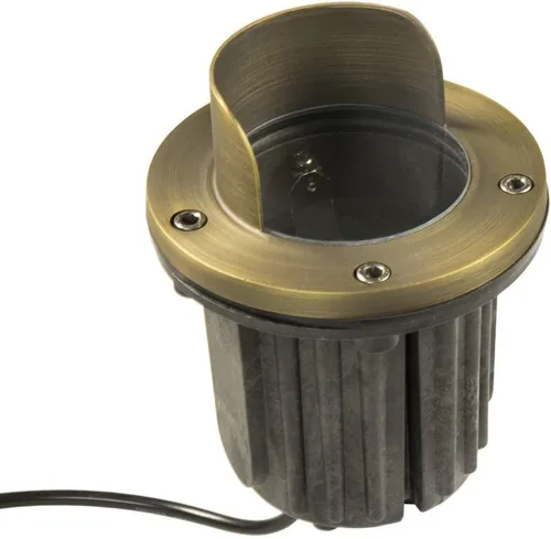 Luz de pozo de latón de 12 V (parte superior blindada) con bombilla LED MR16 de 5W 2700K