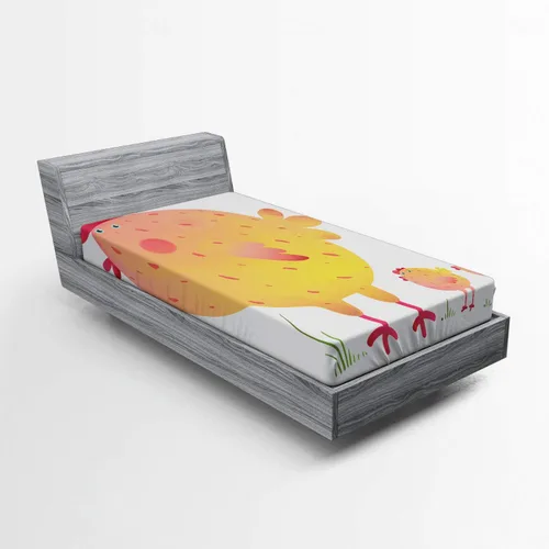 Vista 44 de Ambesonne Juego de sábanas bajeras veganas, ilustración de plátanos simétricamente alineados con patrón de frutas exóticas, funda de cama