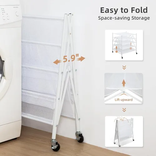 Vista 4 de STORAGE MANIAC Estante de secado de suéter, rejilla de secado de ropa de malla, estante de secado de ropa apilable, secadora plana para delicados