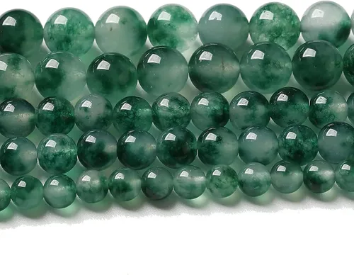 Vista 74 de 36 piezas de cuentas sueltas de espacio de jade de epidoto verde y rojo natural de 10 mm, cuentas redondas para hacer joyas DIY, collares, pulseras