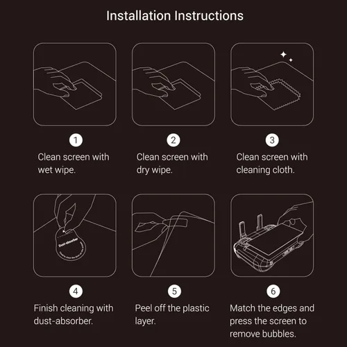 Vista 6 de SMALLRIG Protector de pantalla de vidrio templado HD para DJI RC Pro 2 (paquete de 2), diseñado específicamente para pantallas de control remoto DJI