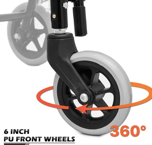 Vista 11 de monicare Silla de ruedas plegable ligera para adultos, silla de ruedas de transporte plegable con reposabrazos abatible, silla de transporte