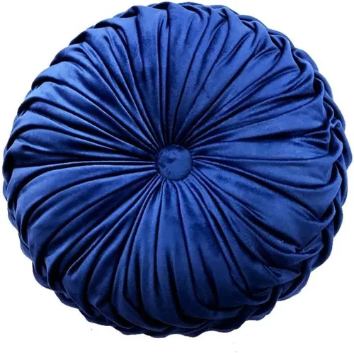 Vista 16 de MOJUN Almohada redonda de terciopelo de 13.7 pulgadas, plisada redonda, rellena, cojín decorativo para el hogar, para sofá, silla, cama, suelo