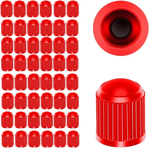 Vista 19 de Ziciner 20 tapas de válvula de neumático, tapones de válvula de neumático de plástico para coche con sello de goma O, cubiertas de válvula de rueda