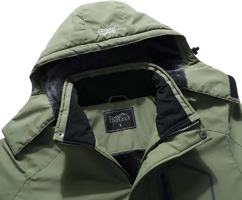 Vista 5 de Pooluly - Chaqueta impermeable de invierno, esquí, snowboard, para hombre, con capucha, rompevientos.