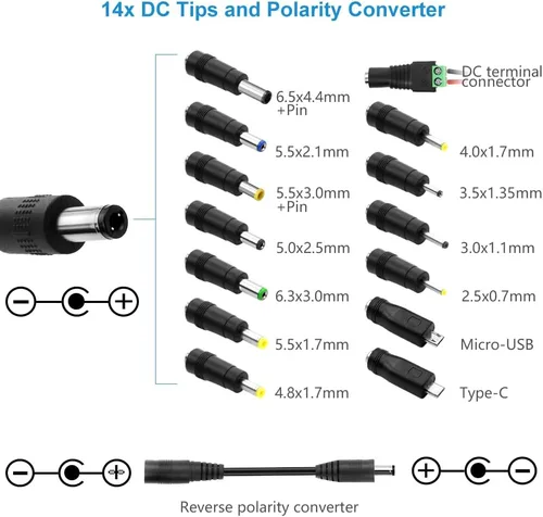 Vista 4 de SHNITPWR 30W Fuente de alimentación universal 3V 4.5V 5V 6V 7.5V 9V 12V Adaptador variable ajustable AC/DC con puerto USB de 5V 2.1A, convertidor