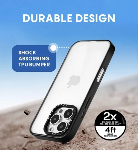 Vista 5 de CASETIFY Funda Compacta para iPhone 13 [Ligera / Protección contra Caídas de Grado Militar 2X de 4 pies / Delgada] - #1 Mom - Negro Transparente
