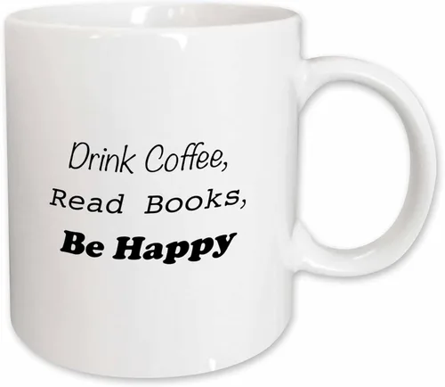 Vista 10 de 3dRose ToryAnne Collections Expressions - Bebe café, lee libros, sé feliz - Tazas (mug_163965_13)