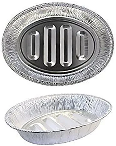 2 bandejas desechables de aluminio para pavo, contenedor de aluminio extra grande y resistente, forma ovalada para carne, pollo, asados, costillas,