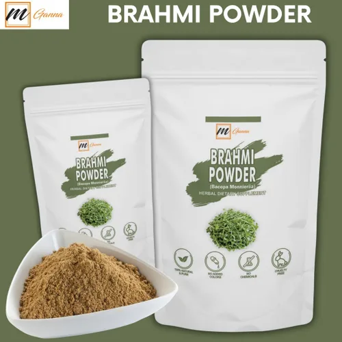 Vista 3 de Brahmi Powder 100% puro y natural, 0.22 libras / 100 GMS Polvo de Bacopa Monnieri para cabello y salud