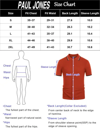 Vista 6 de PJ PAUL JONES Polo de punto para hombre, transpirable, con botones, para golf