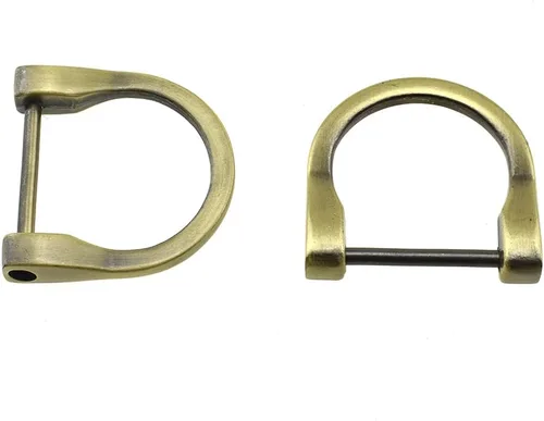 Vista 9 de HAHIYO Anillos en D con grillete de tornillo, herradura en forma de U, llavero con tornillo en ambos lados, alineado para bolsa de correa