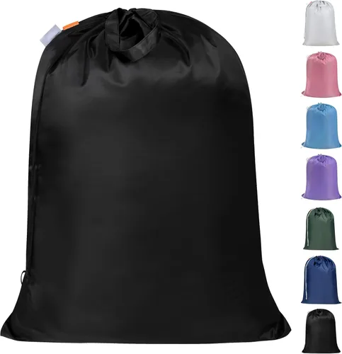 Vista 17 de Polecasa - Bolsa de lavandería pequeña y resistente de 21 x 24 pulgadas, con tela de 3.8 oz/yd², asas y cordón ajustable, fácil de llevar, ideal Rosa