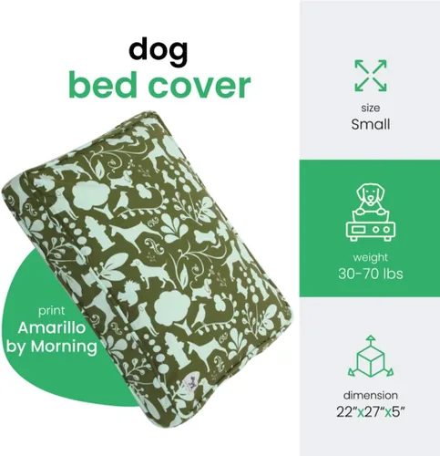 Vista 2 de Molly Mutt Pequeña Funda para Cama de Perro, Amarillo por la Mañana, Verde Oliva y Azul Claro
